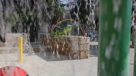 Water-park-games-slowmotion.-Fountains-waterfall